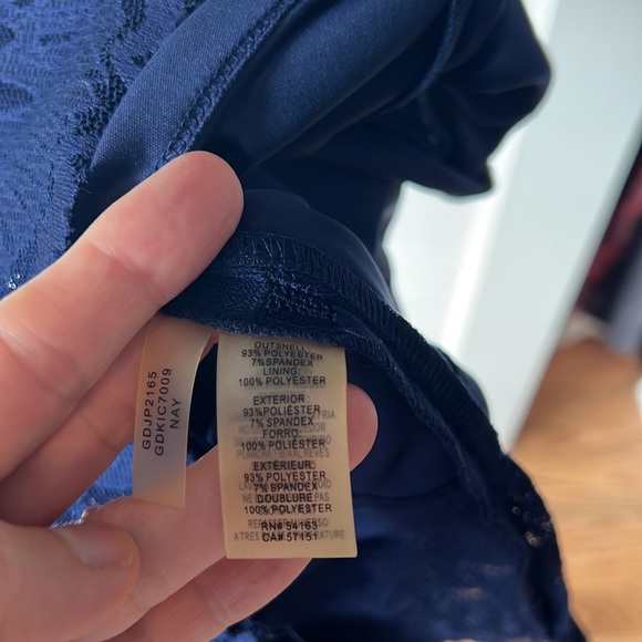 Stunning sexy navy sheer stripe bodycon dress by Guess - Picture 6 of 8